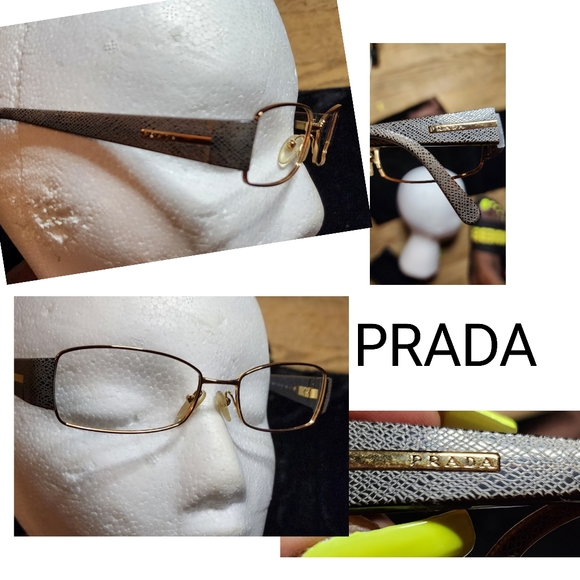 AUTH PRADA VPR 501 517 135 SMALL SLEEK FLEX EYEGLASSES FRAMES ONLY MINT - Picture 1 of 11